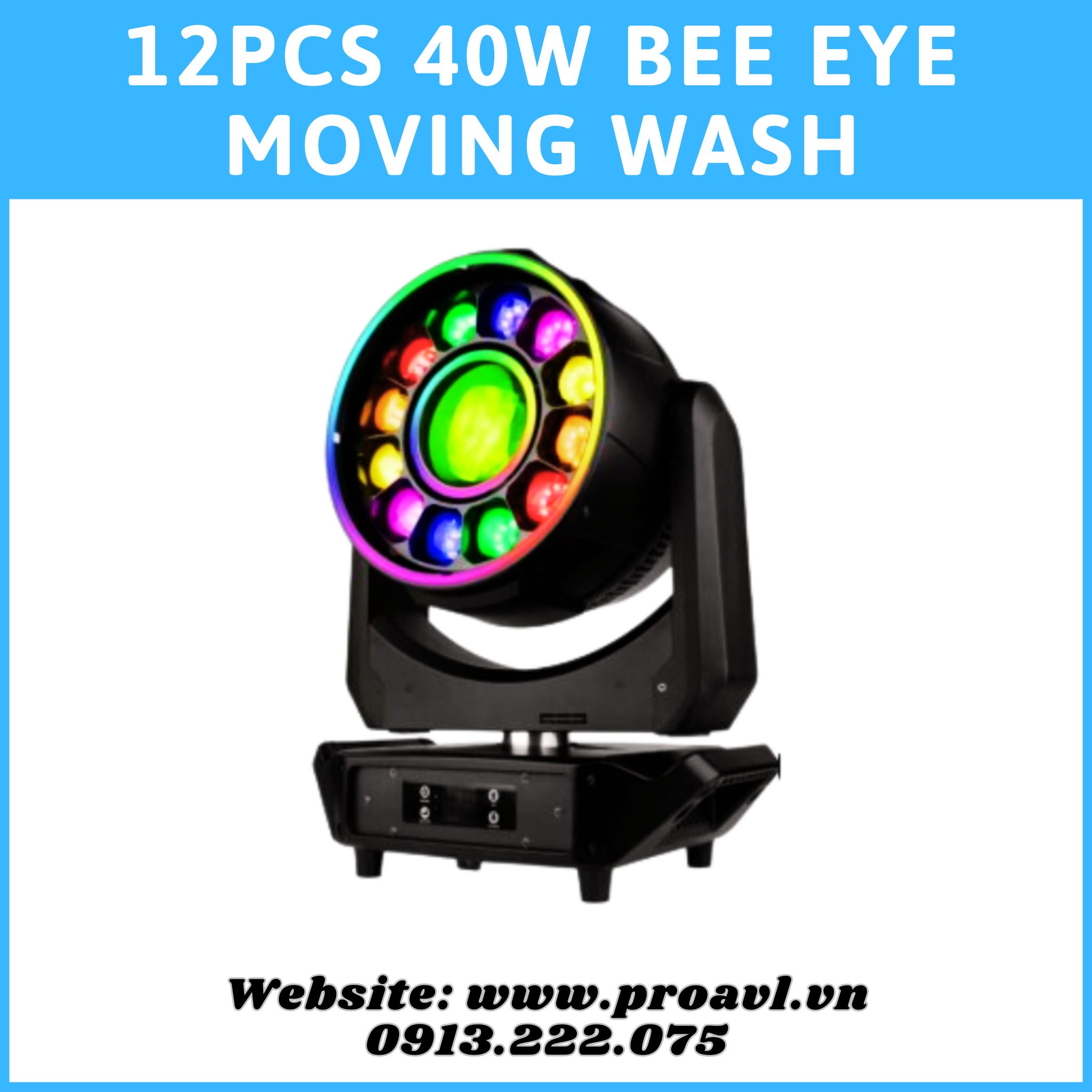 12Pcs 40W Bee Eye Moving Wash Stage Lights 12Pcs 40W Bee Eye Moving Wash Stage Lights