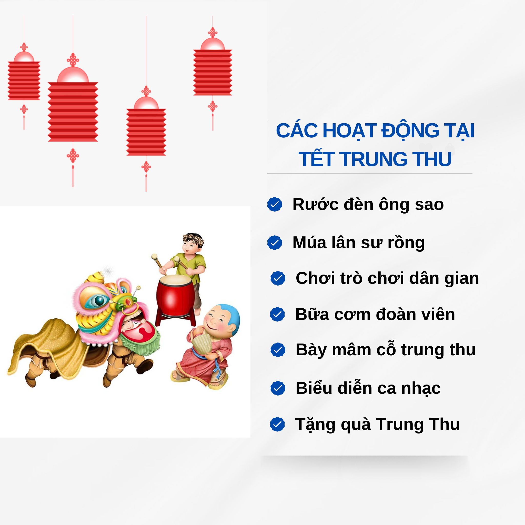 Các hoạt động sẽ diễn ra vào ngày Trung Thu Các hoạt động sẽ diễn ra vào ngày Trung Thu