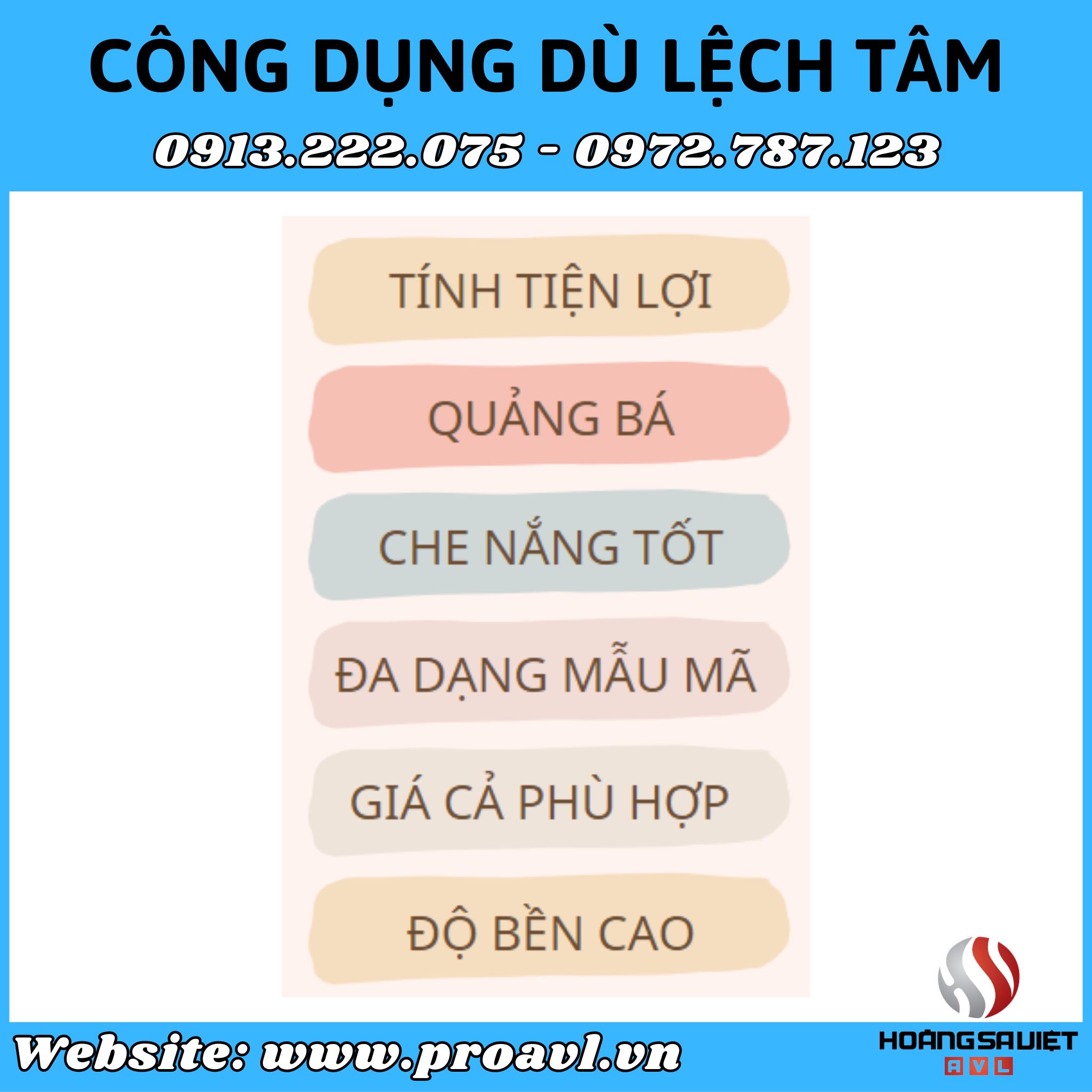 Công dụng dù lệch tâm trong sự kiện 