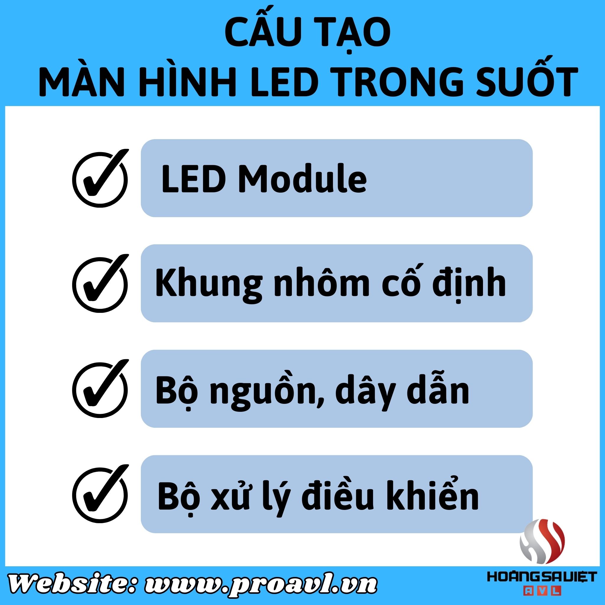 Cấu tạo màn hình LED trong suốt 