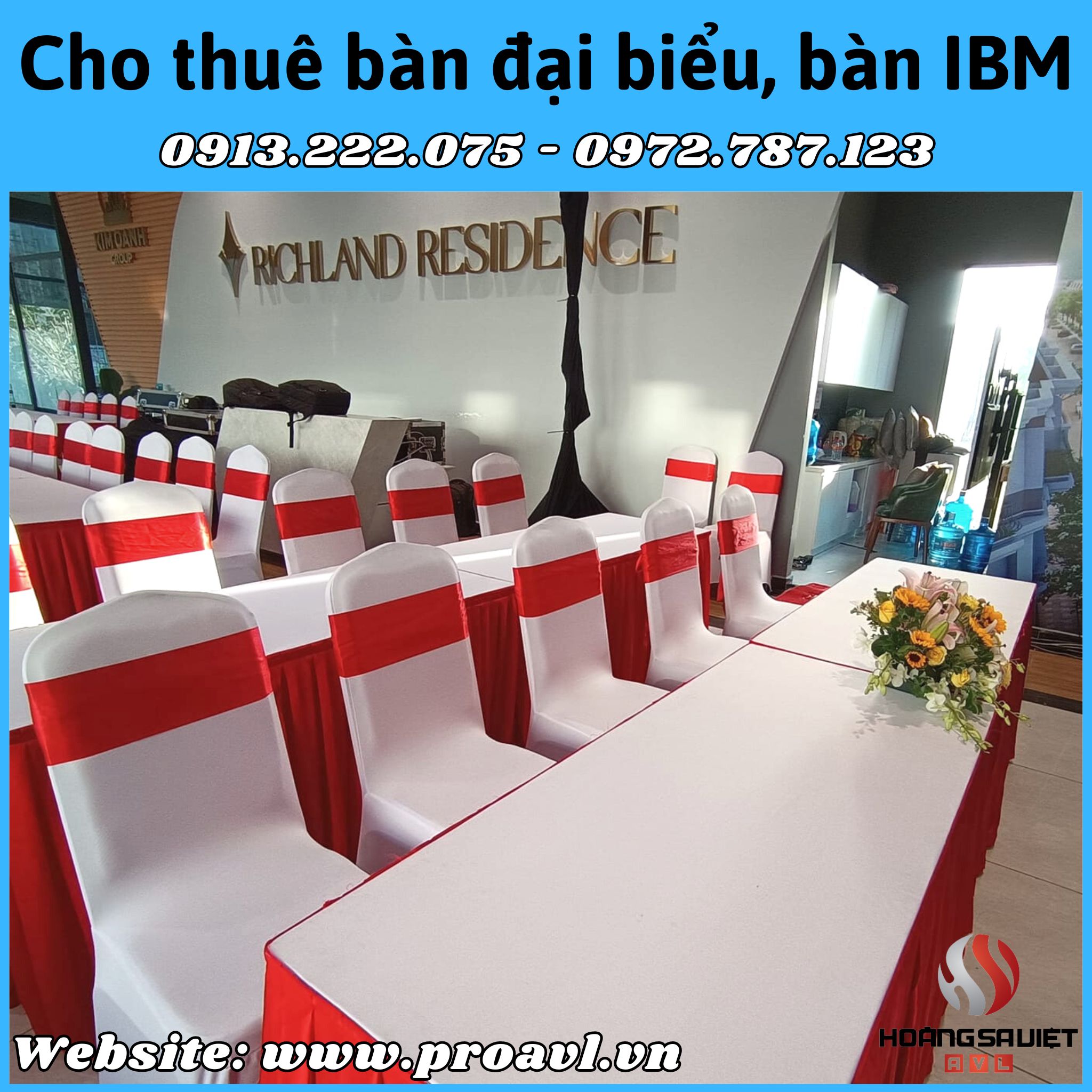 Cho thuê bàn đại biểu, bàn IBM