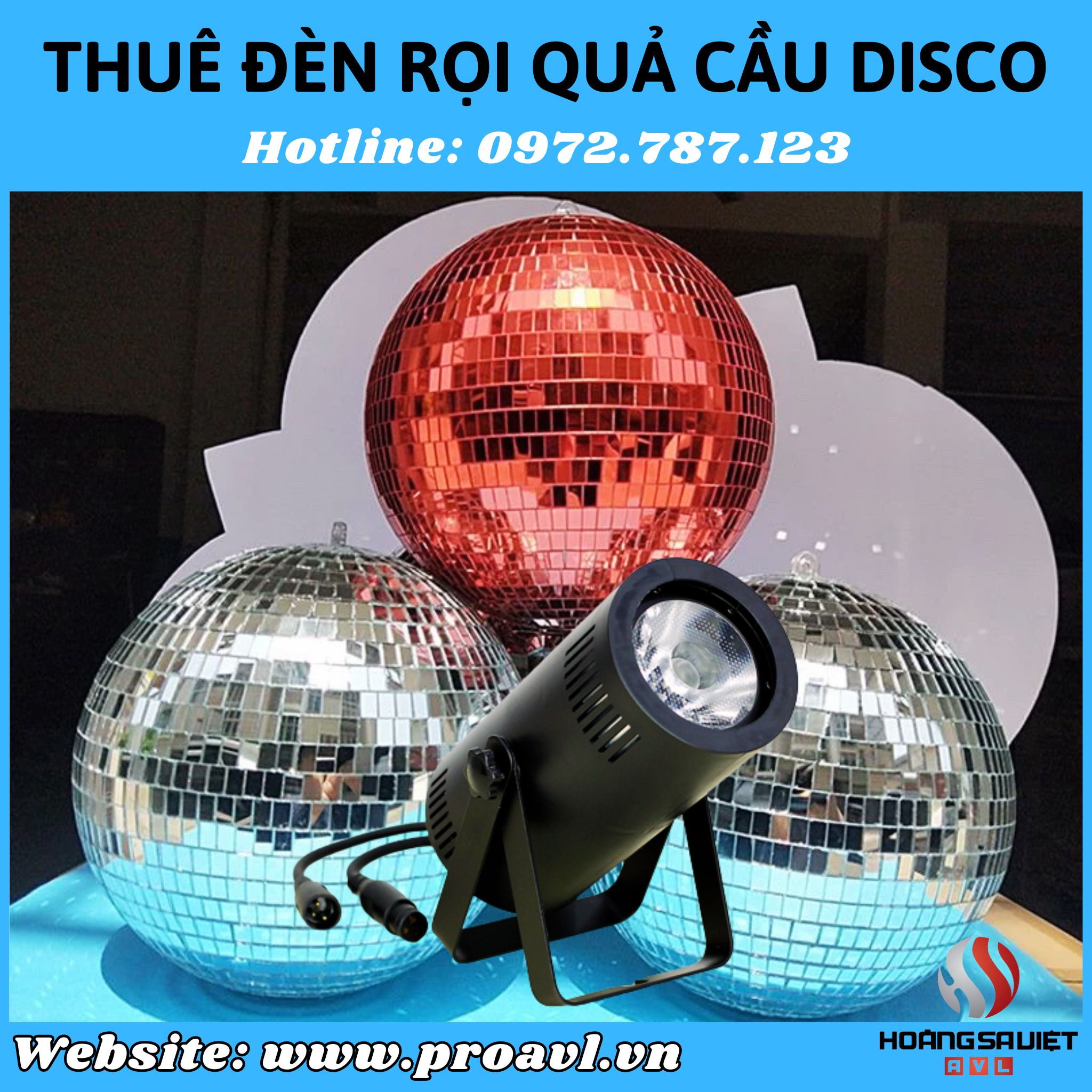 Cho thuê đèn rọi cầu gương tại khu vục miền Bắc 