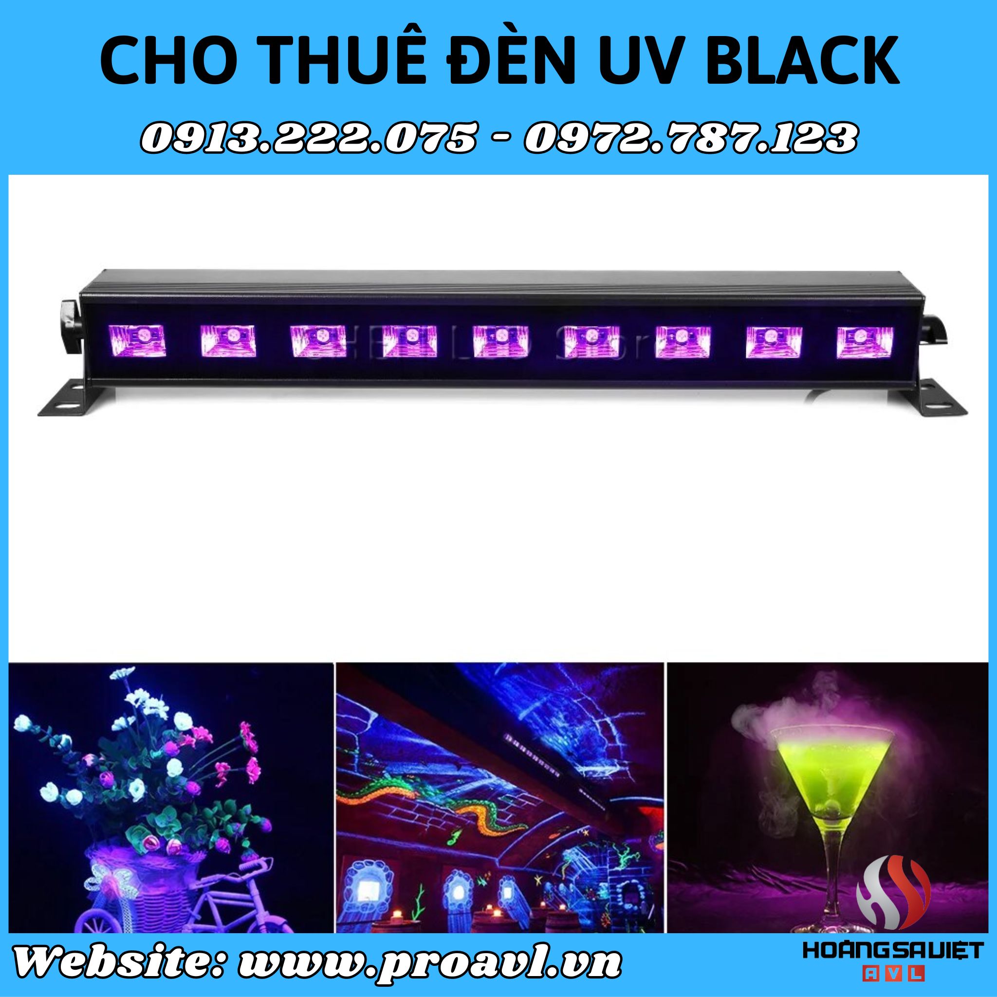 UV Black stage lights for rent in Hanoi
