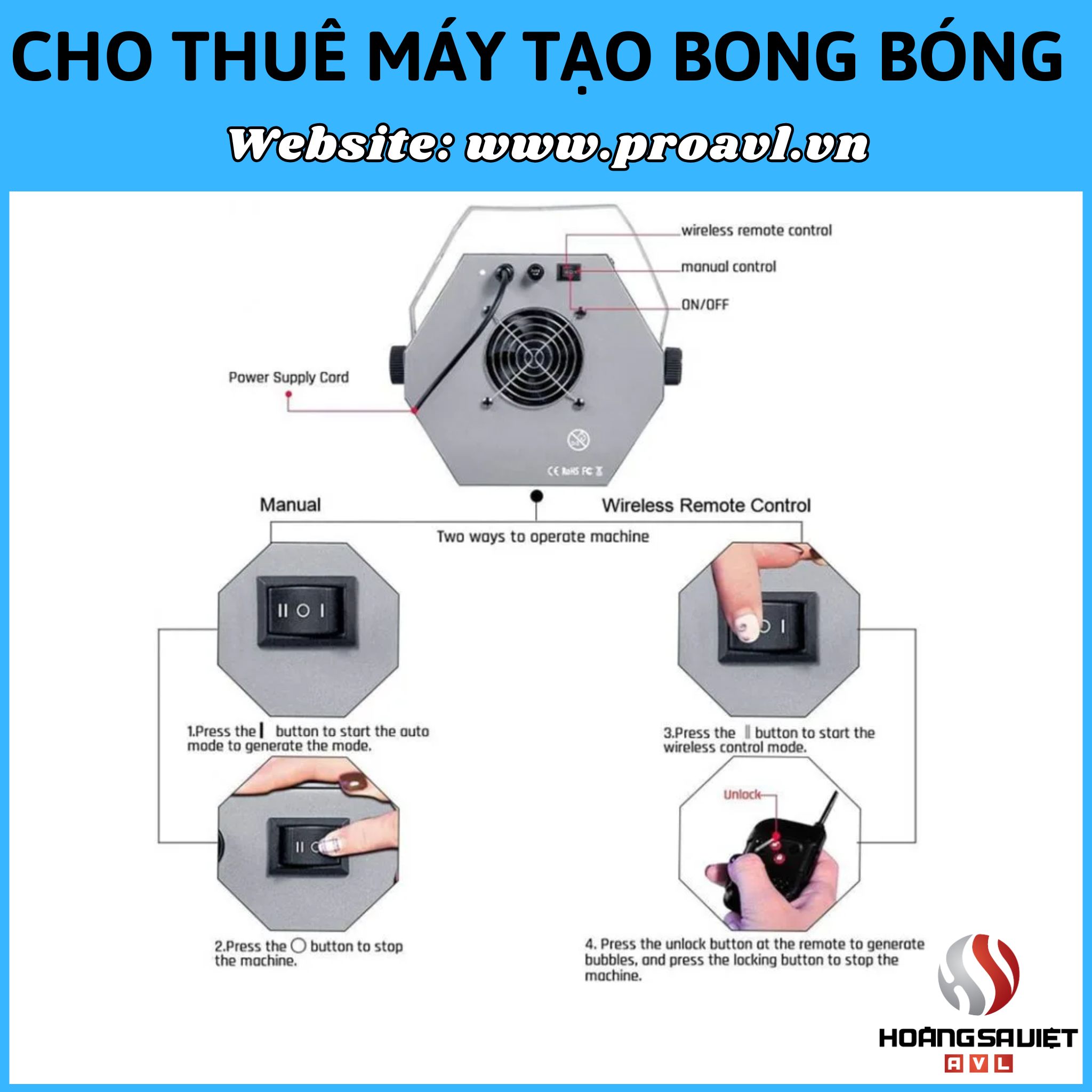 Cho thuê máy tạo bong bóng sân khấu tại Hà Nội 