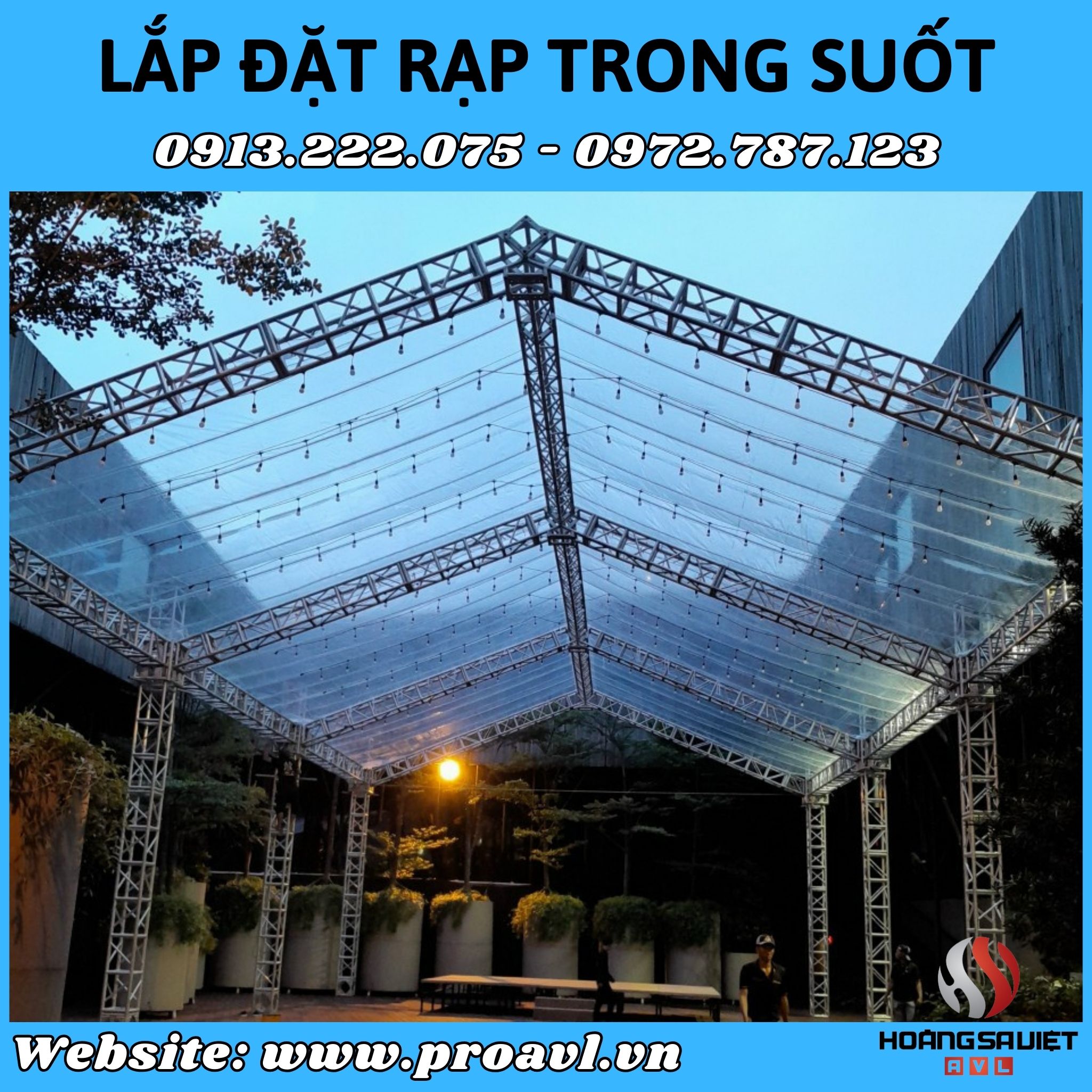 Installing cheap transparent canvas houses in Hanoi and City.  HCM