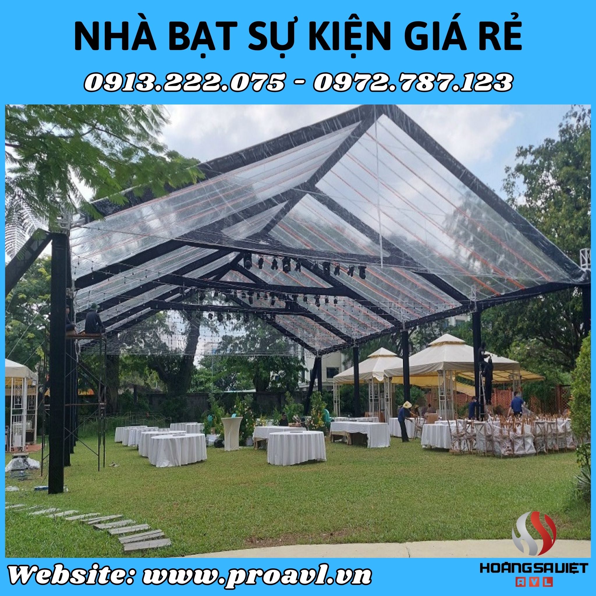 Construction and installation of tents during outdoor events 