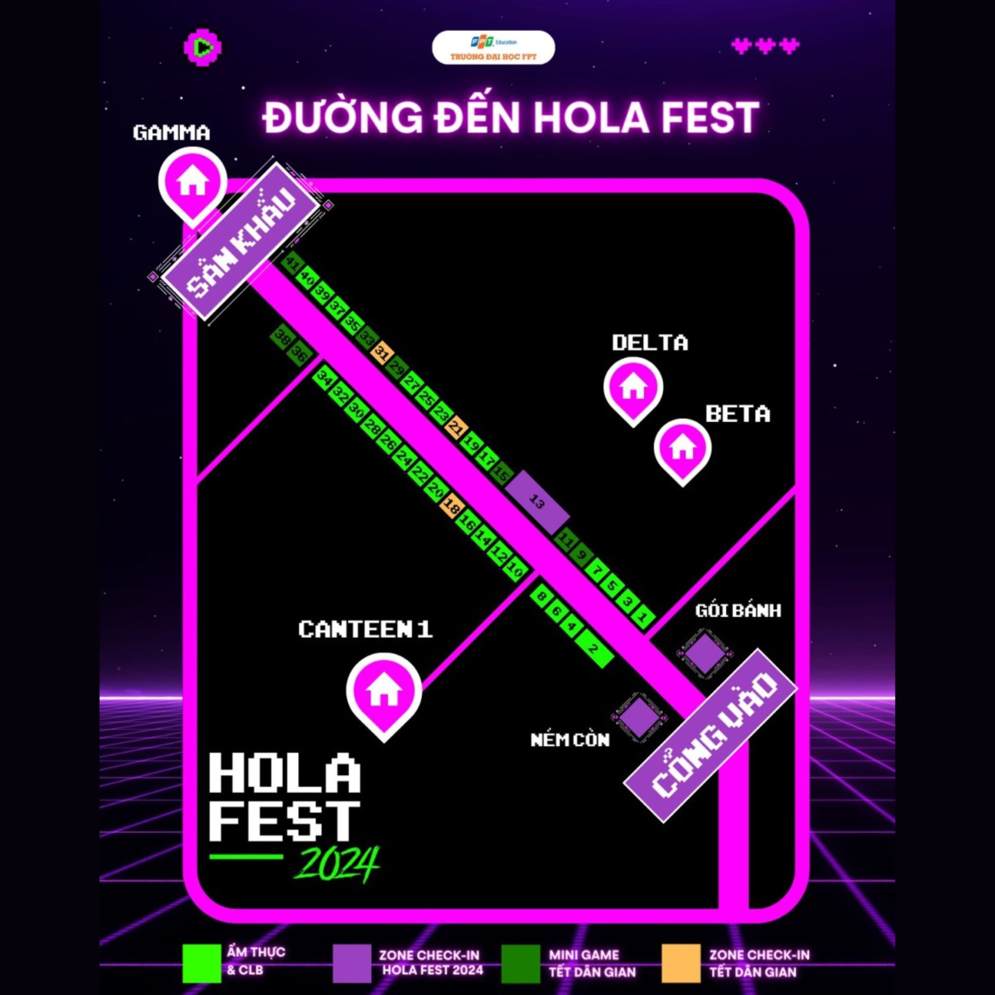 Sơ đồ đường đến sự kiện âm nhạc HOLA FEST Sơ đồ đường đến sự kiện âm nhạc HOLA FEST