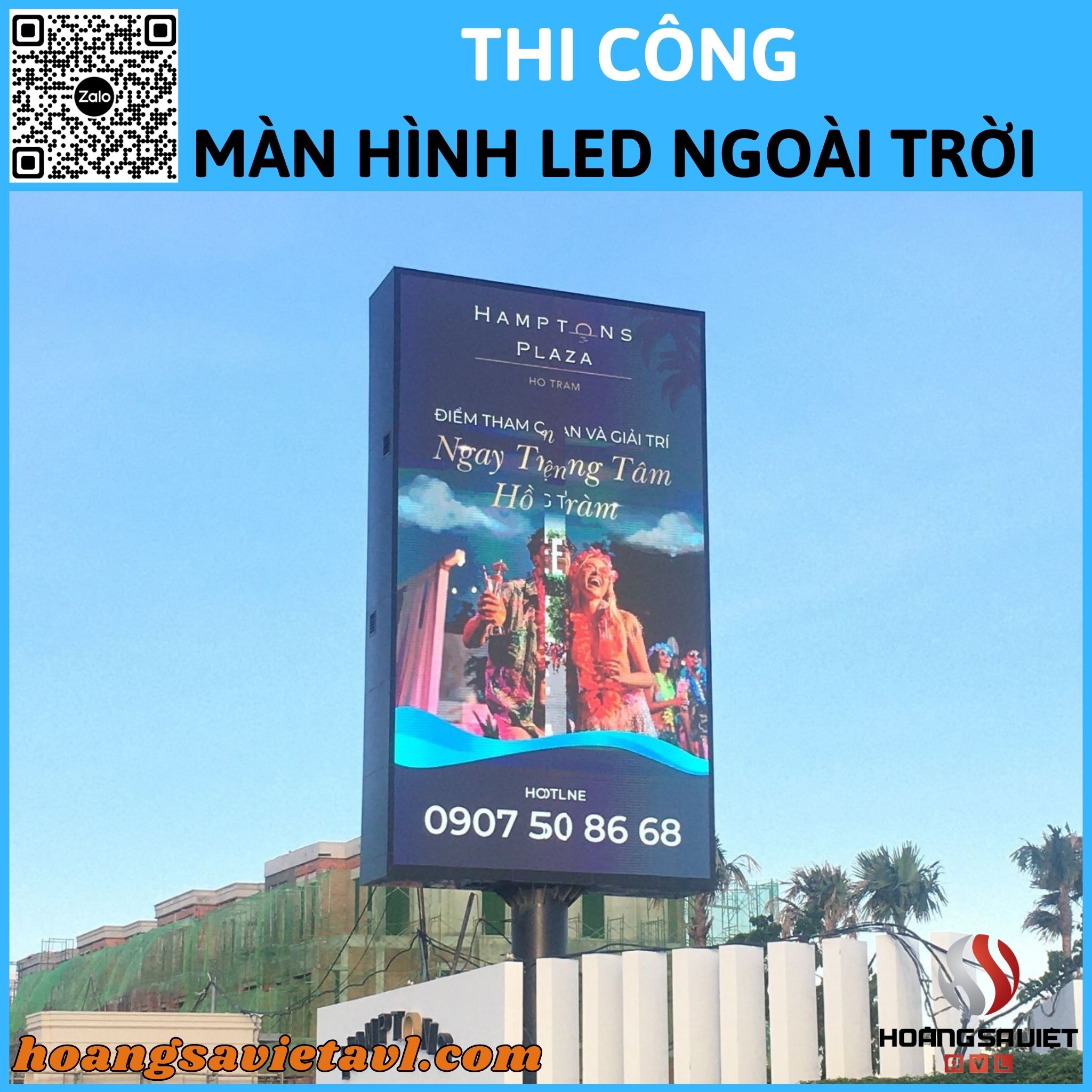 Thi công lắp đặt màn hình Led ngoài trời 