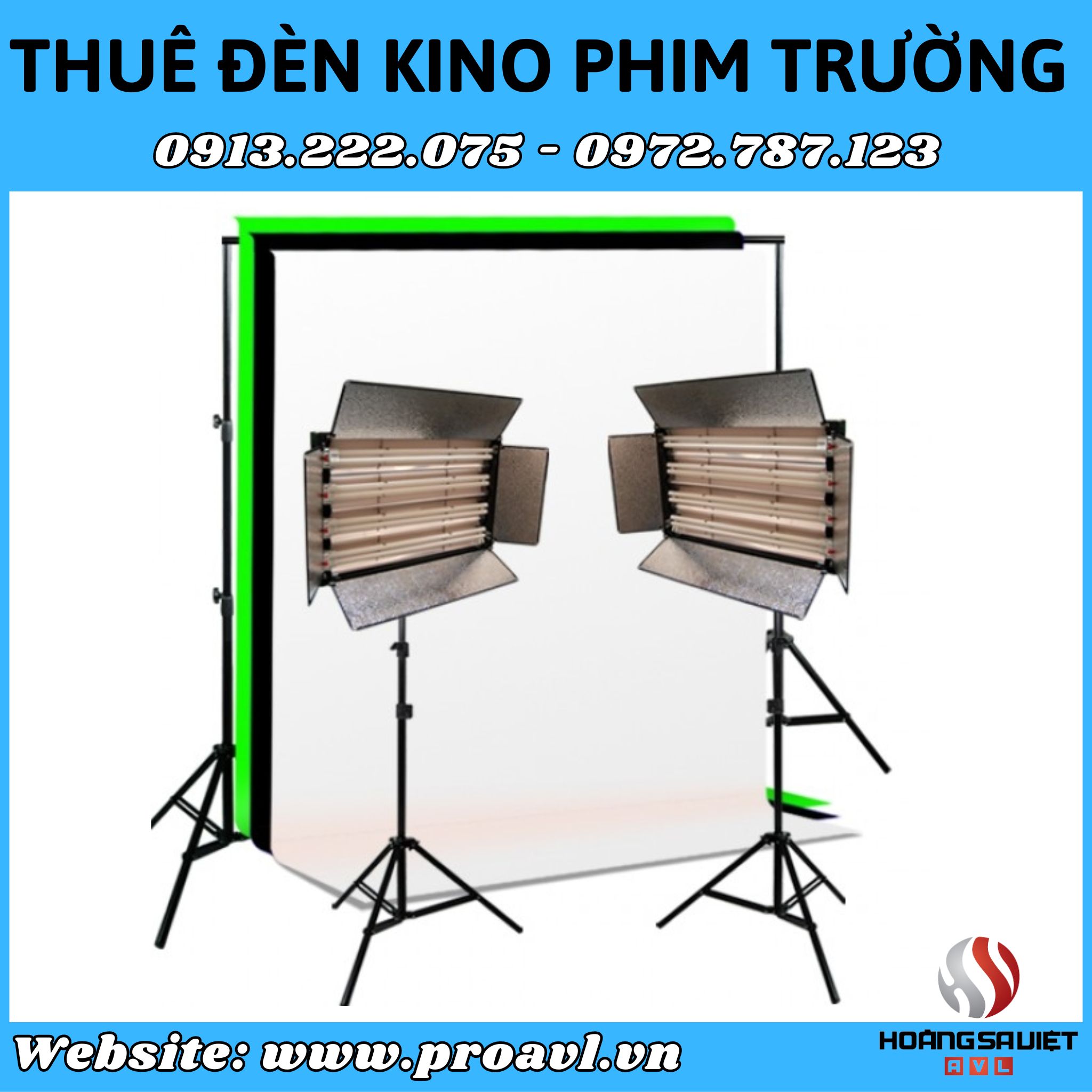 Cho thuê đèn Kino phim trường giá rẻ tại HSV ProAVL Hà Nội