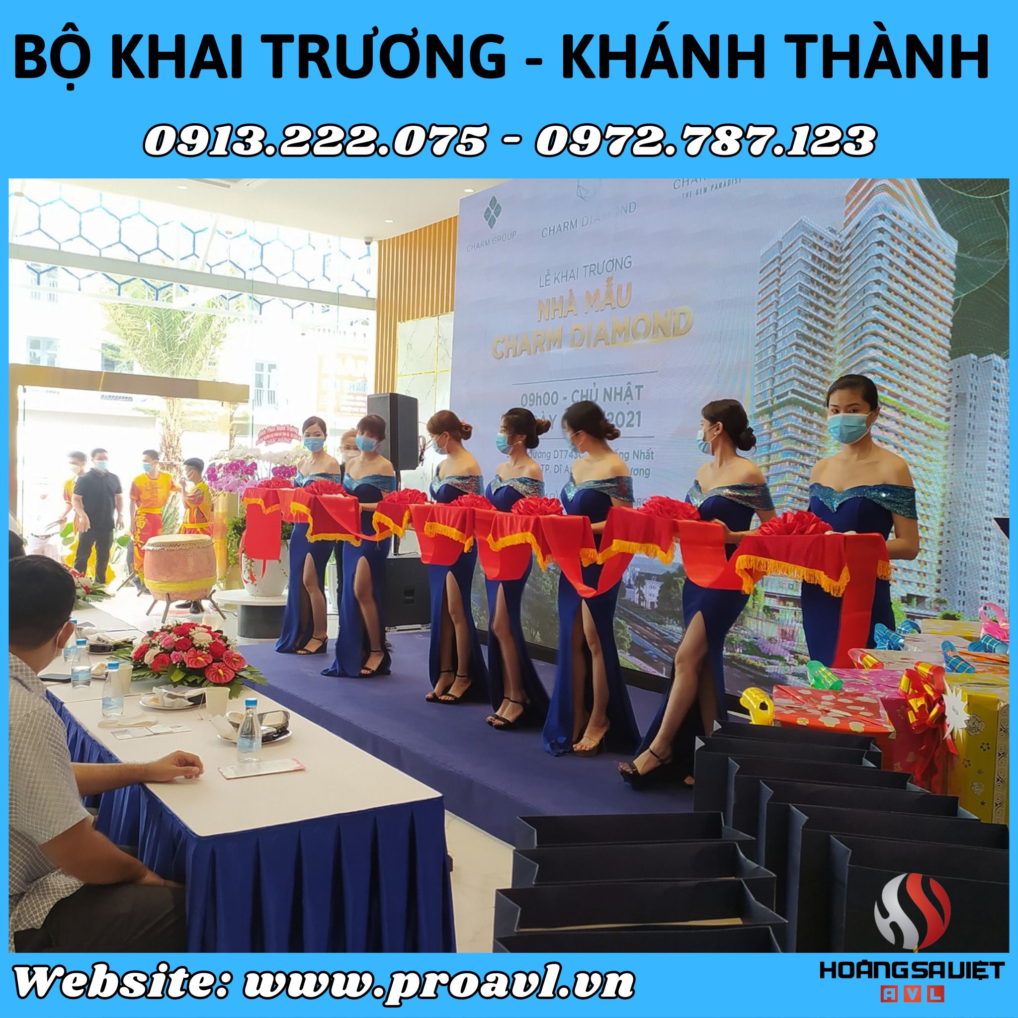 Cho thuê bộ cắt băng Khai trương - Khánh thành giá rẻ tại Hà Nội