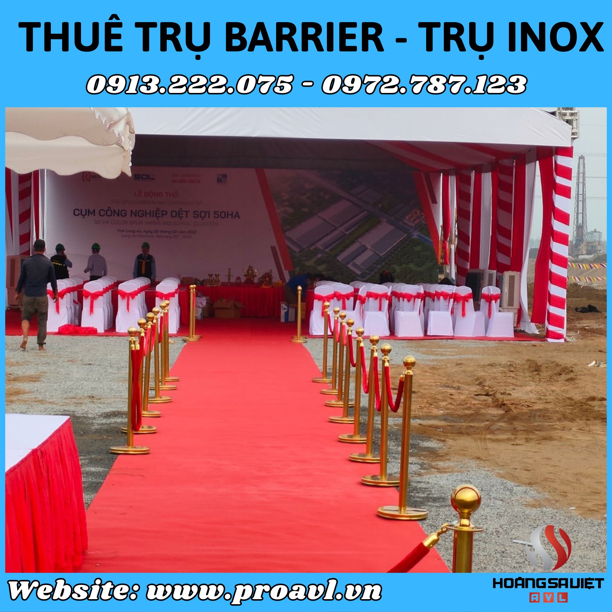 Cho thuê trụ Inox sự kiện 