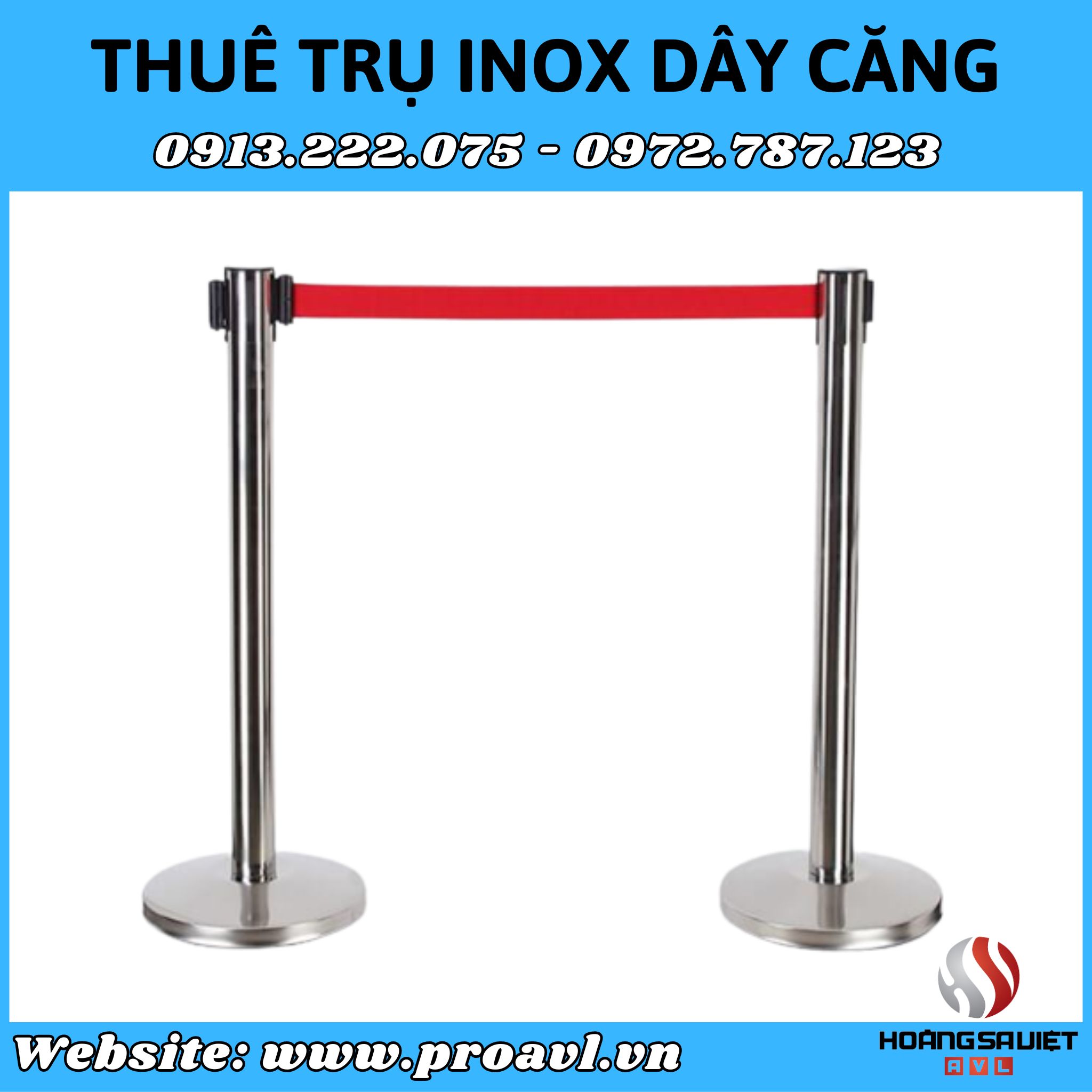 Trụ barrier - trụ inox dây căng sự kiện 