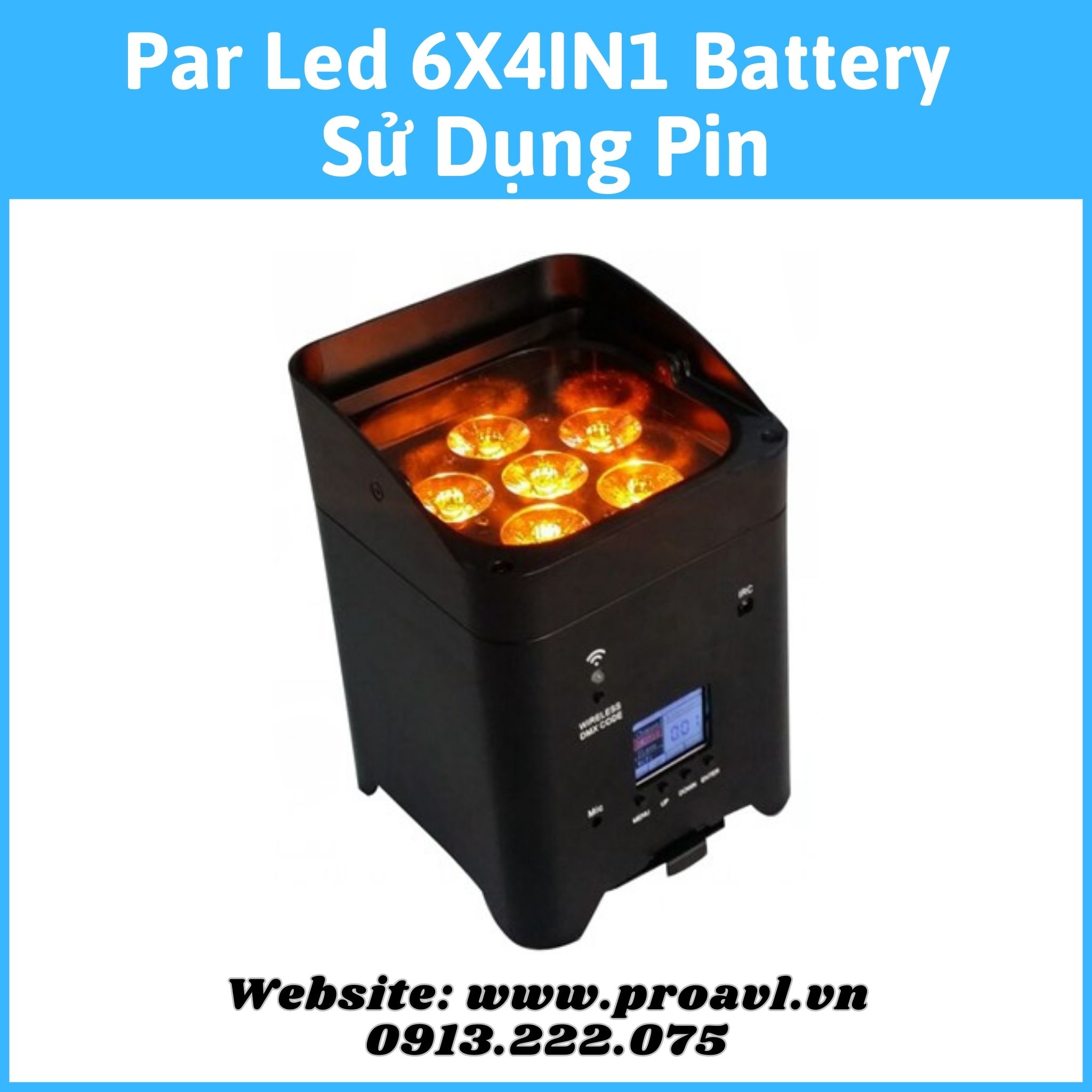 Đèn Par Led 6X4IN1 Battery Sử dụng Pin