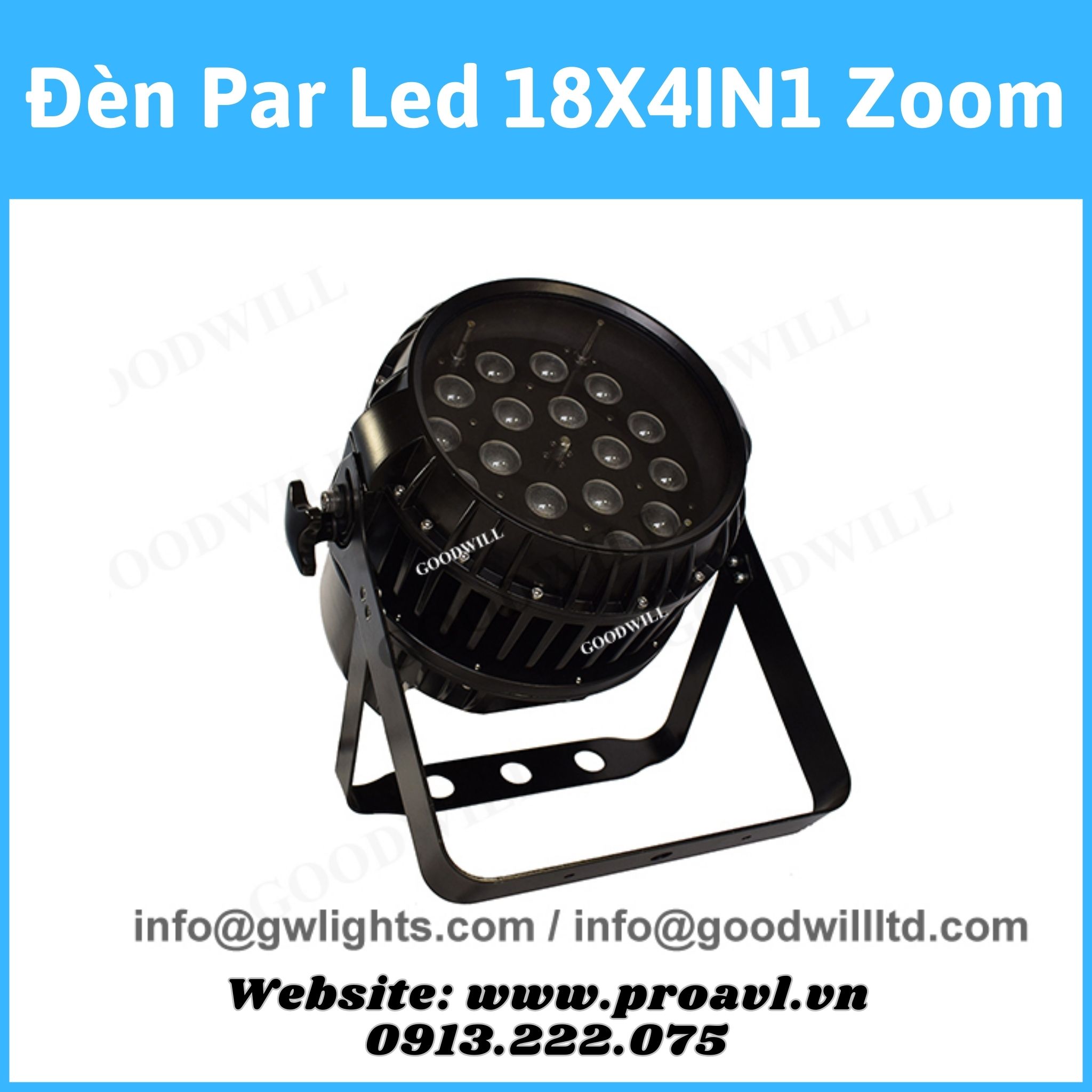 Đèn Par Led 18X4IN1 Zoom sân khấu