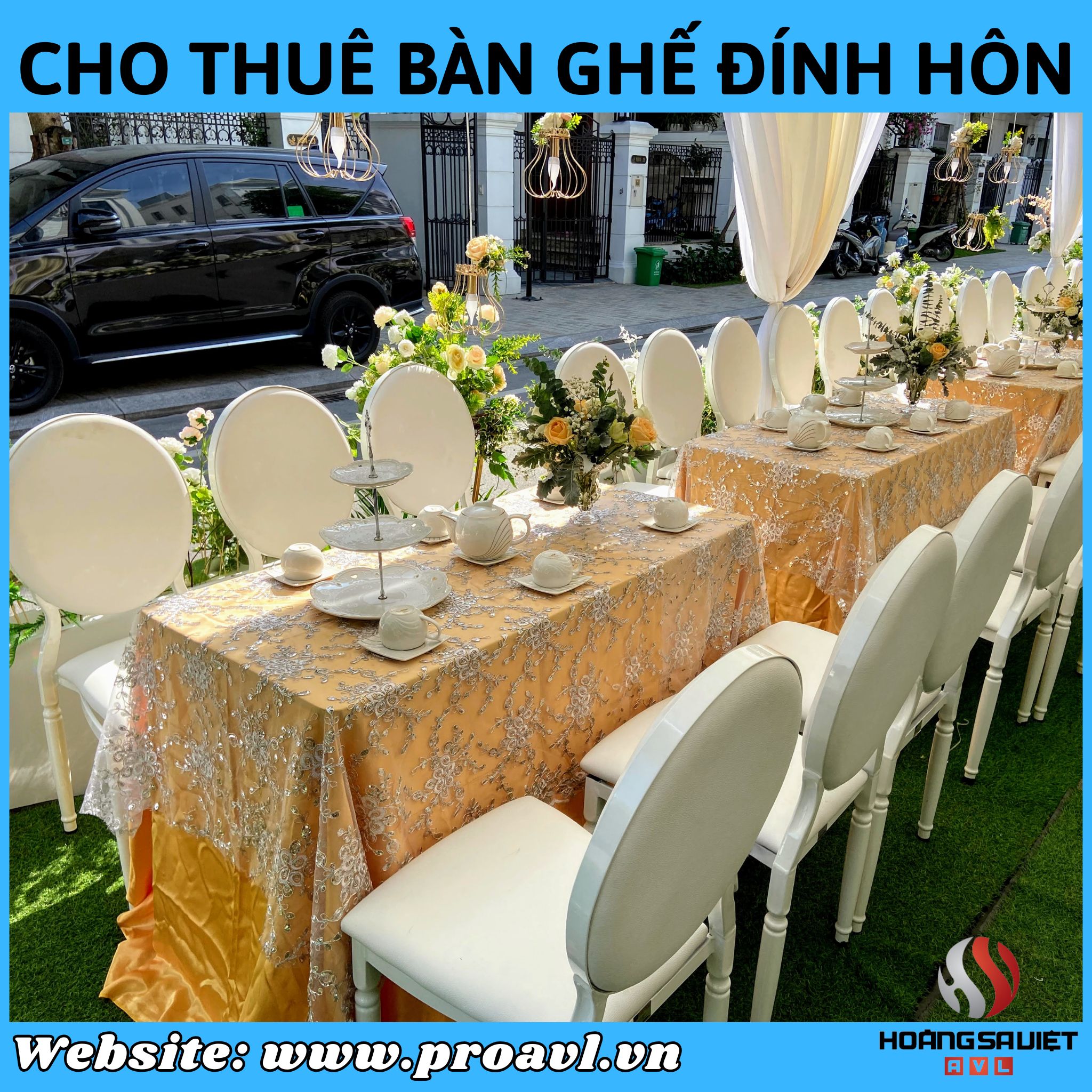 Cho thuê bàn ghế đính hôn, ăn hỏi giá rẻ