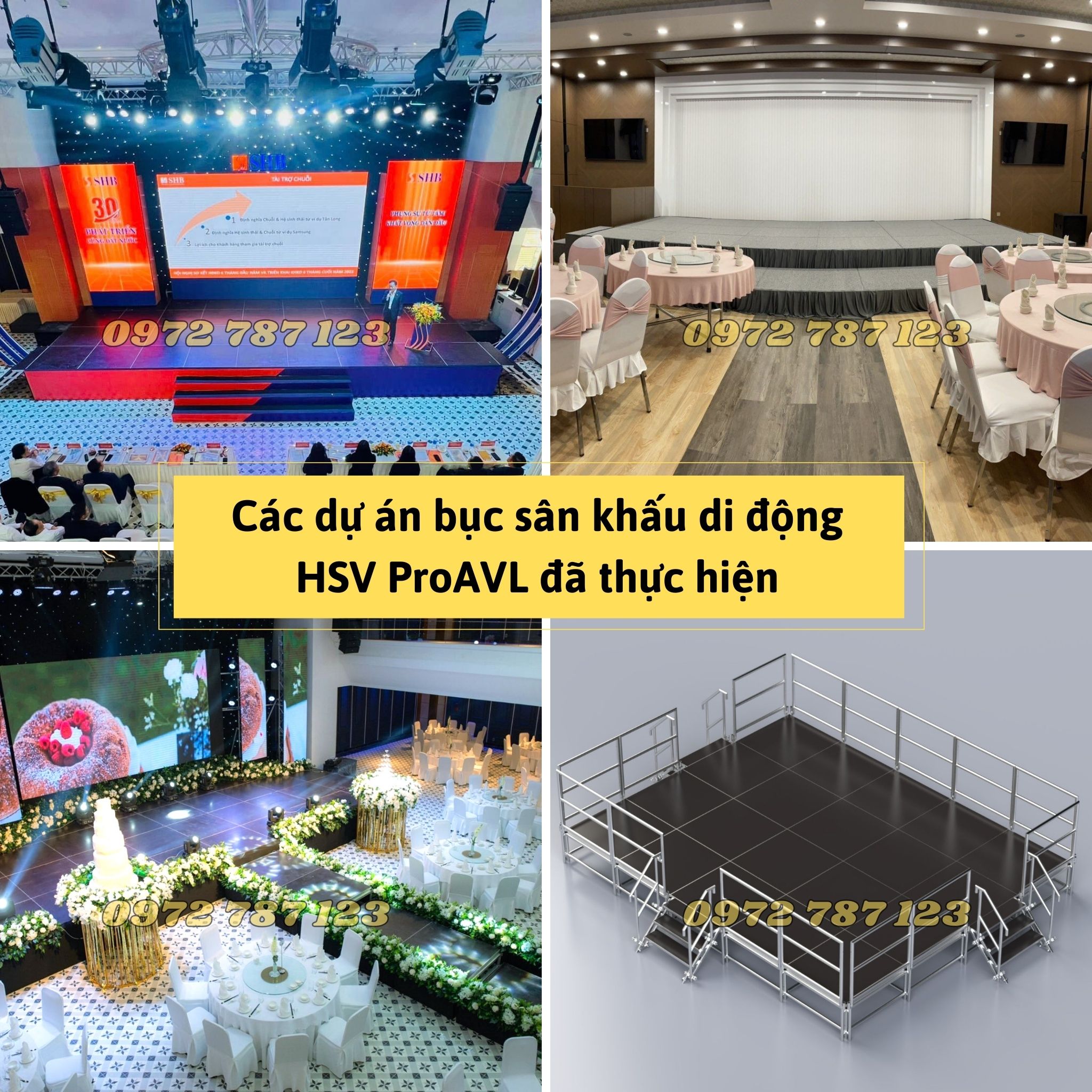 Mobile assembled stage platform