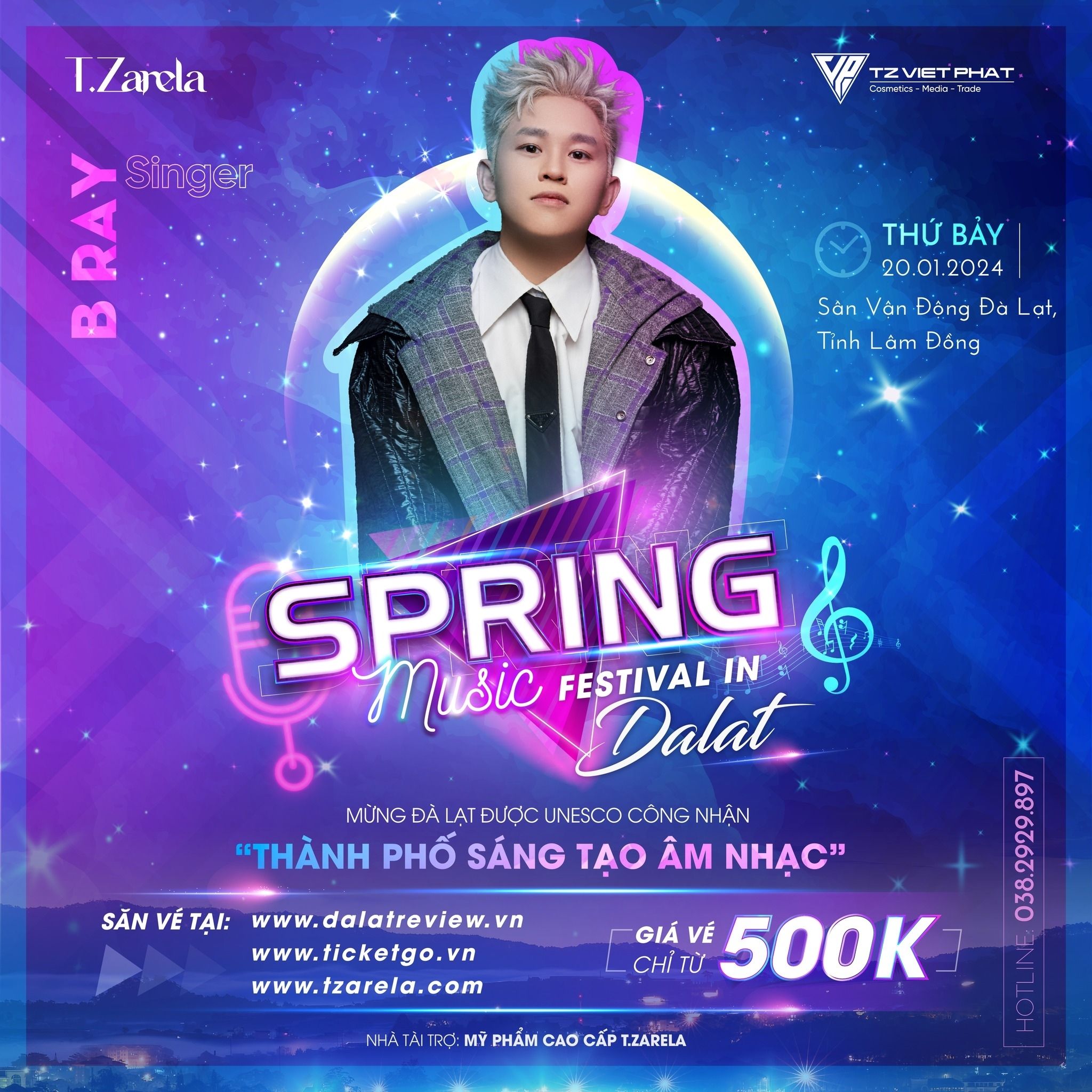 Ca sĩ Bray tại sự kiện âm nhạc “Spring Music Festival 2024 in Đà Lạt” Ca sĩ Bray tại sự kiện âm nhạc “Spring Music Festival 2024 in Đà Lạt”