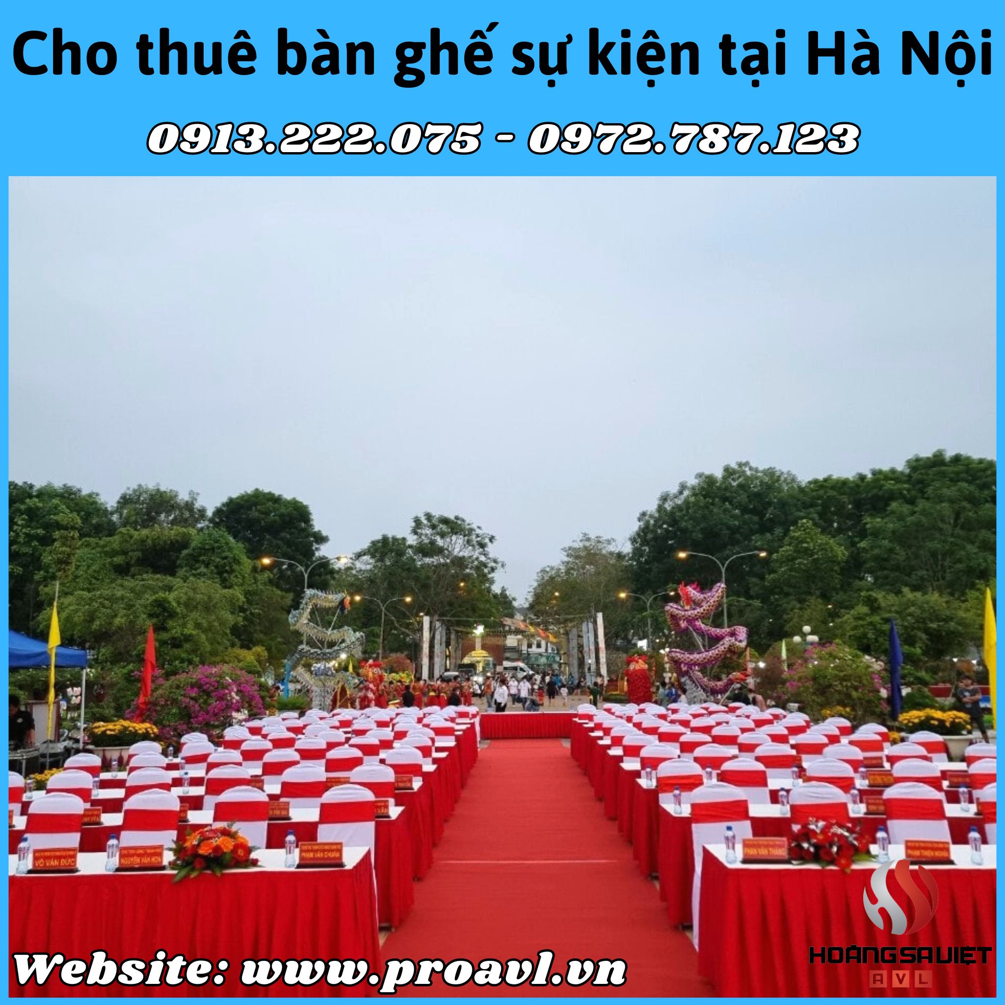 Ghế banquet - loại ghế tiêu chuẩn được sử dụng tại hầu hết các sự kiện ngoài trời