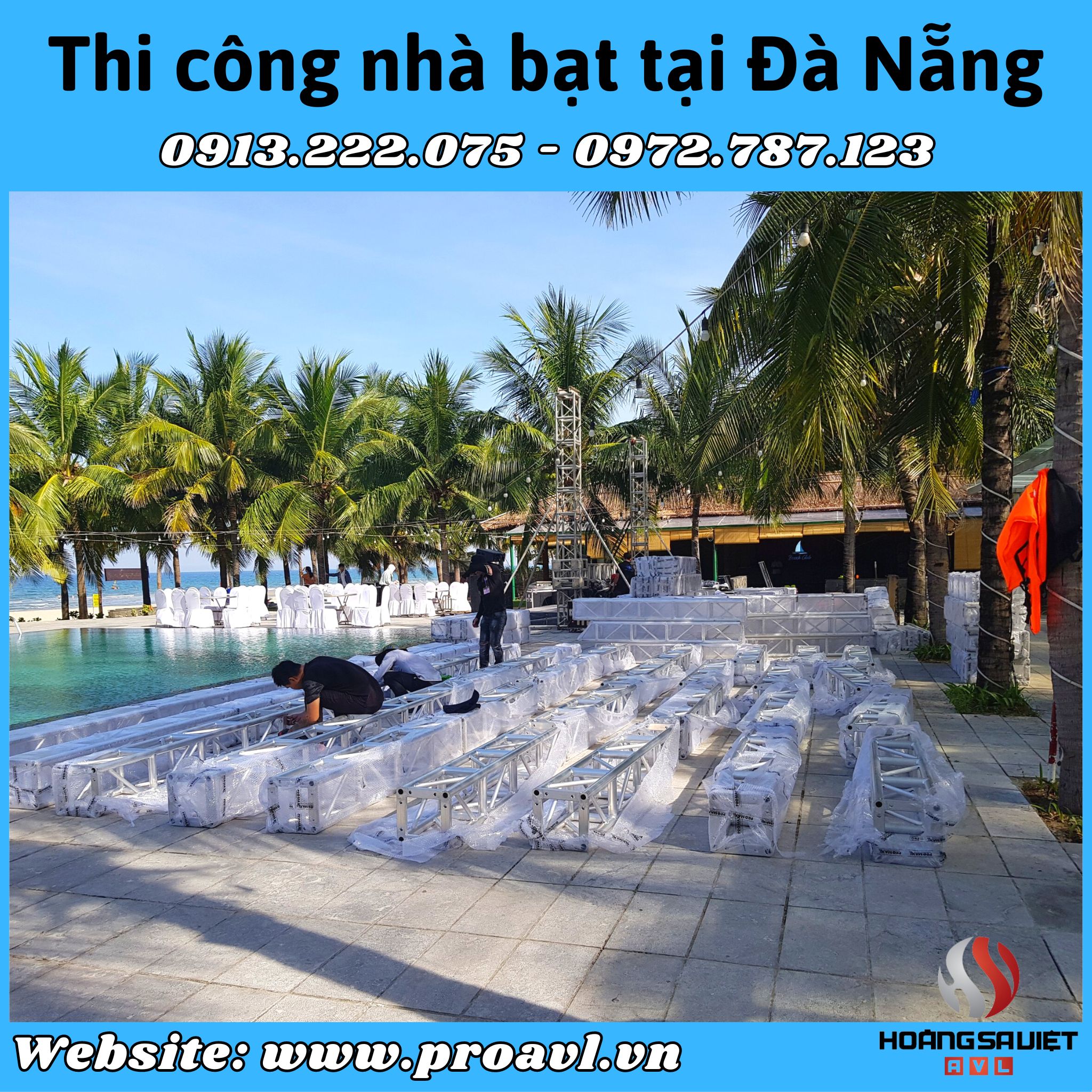 Construction of tent house in Da Nang
