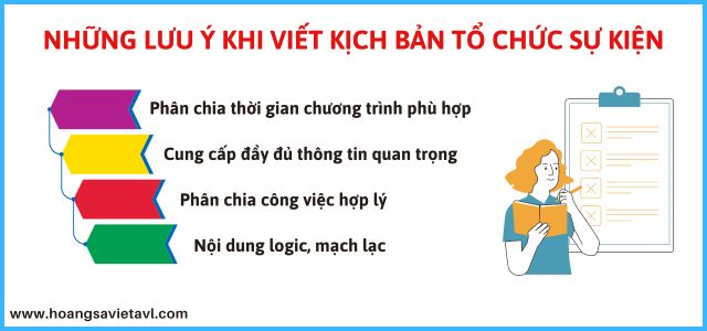 Lưu ý khi viết kịch bản tổ chức sự kiện Lưu ý khi viết kịch bản tổ chức sự kiện