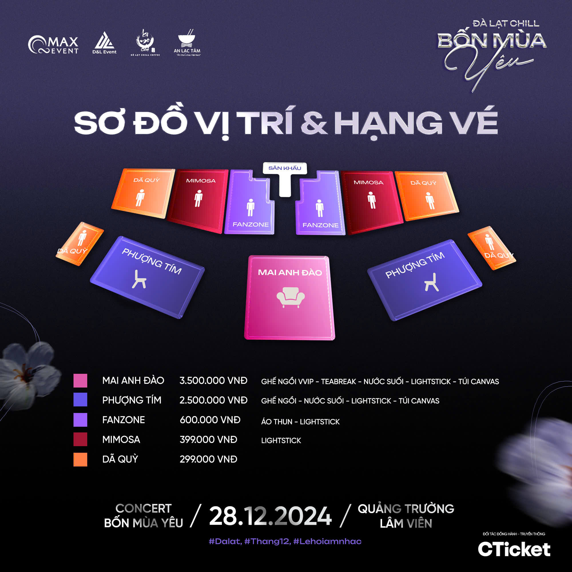 Giá vé sự kiện Bốn mùa Yêu Concert Giá vé sự kiện Bốn mùa Yêu Concert