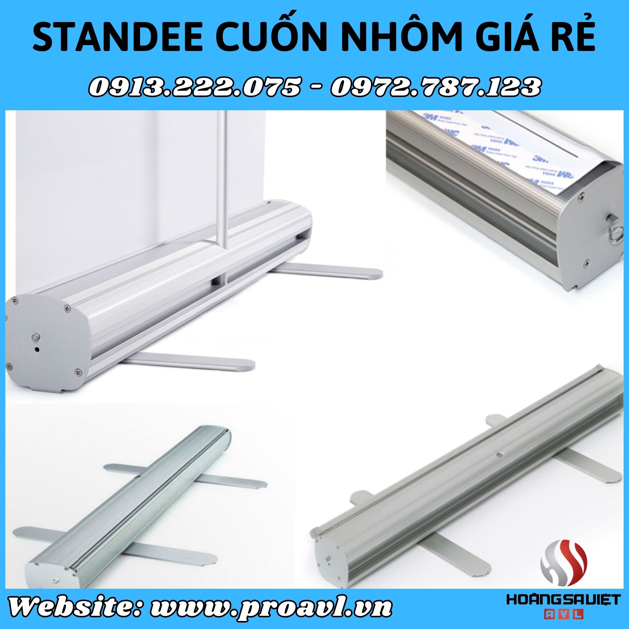 Standee cuốn nhôm giá rẻ tại HSV ProAVL