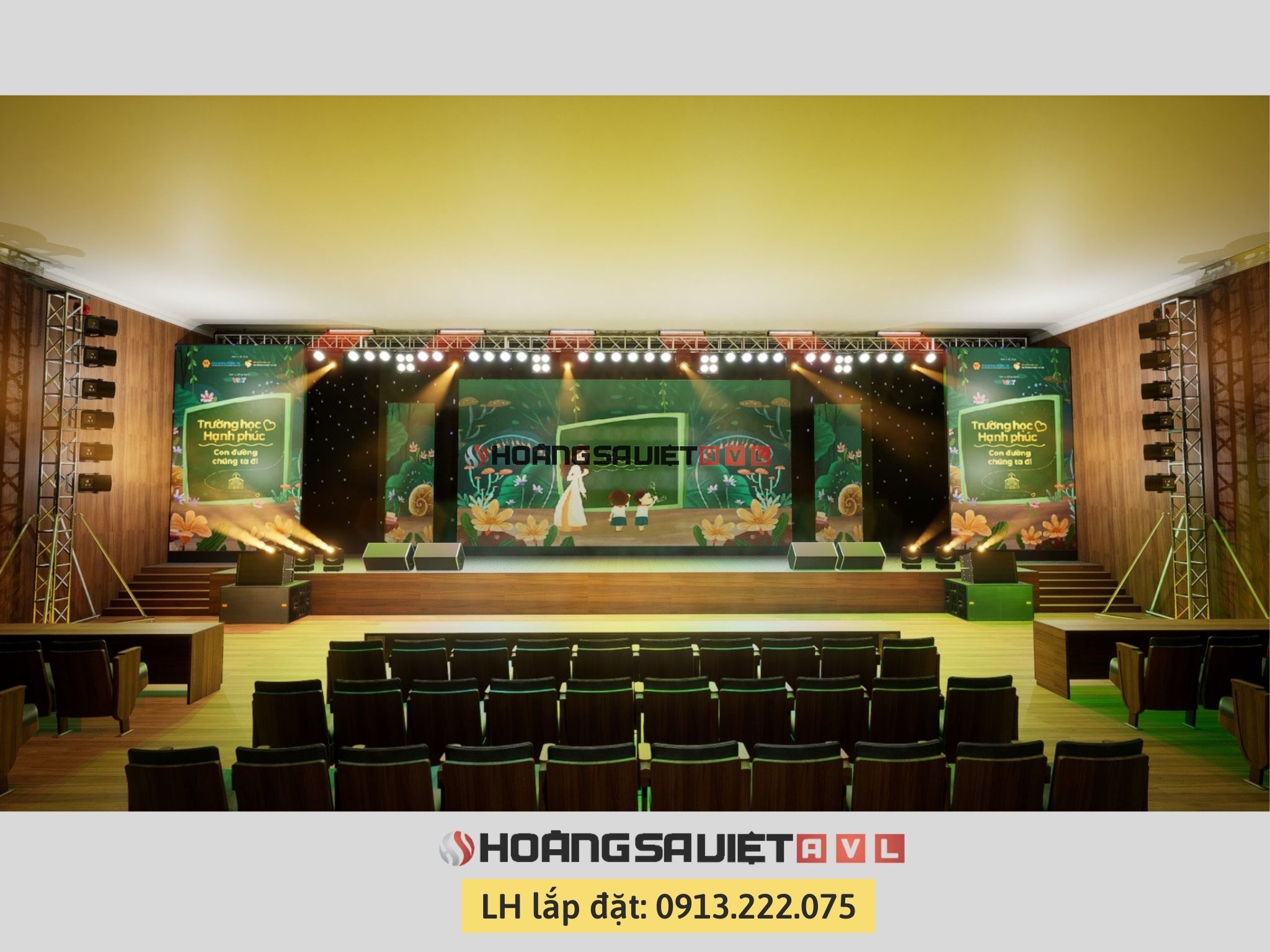 Bản vẽ vị trí và bố trí thiết bị Âm thanh, ánh sáng và màn hình LED