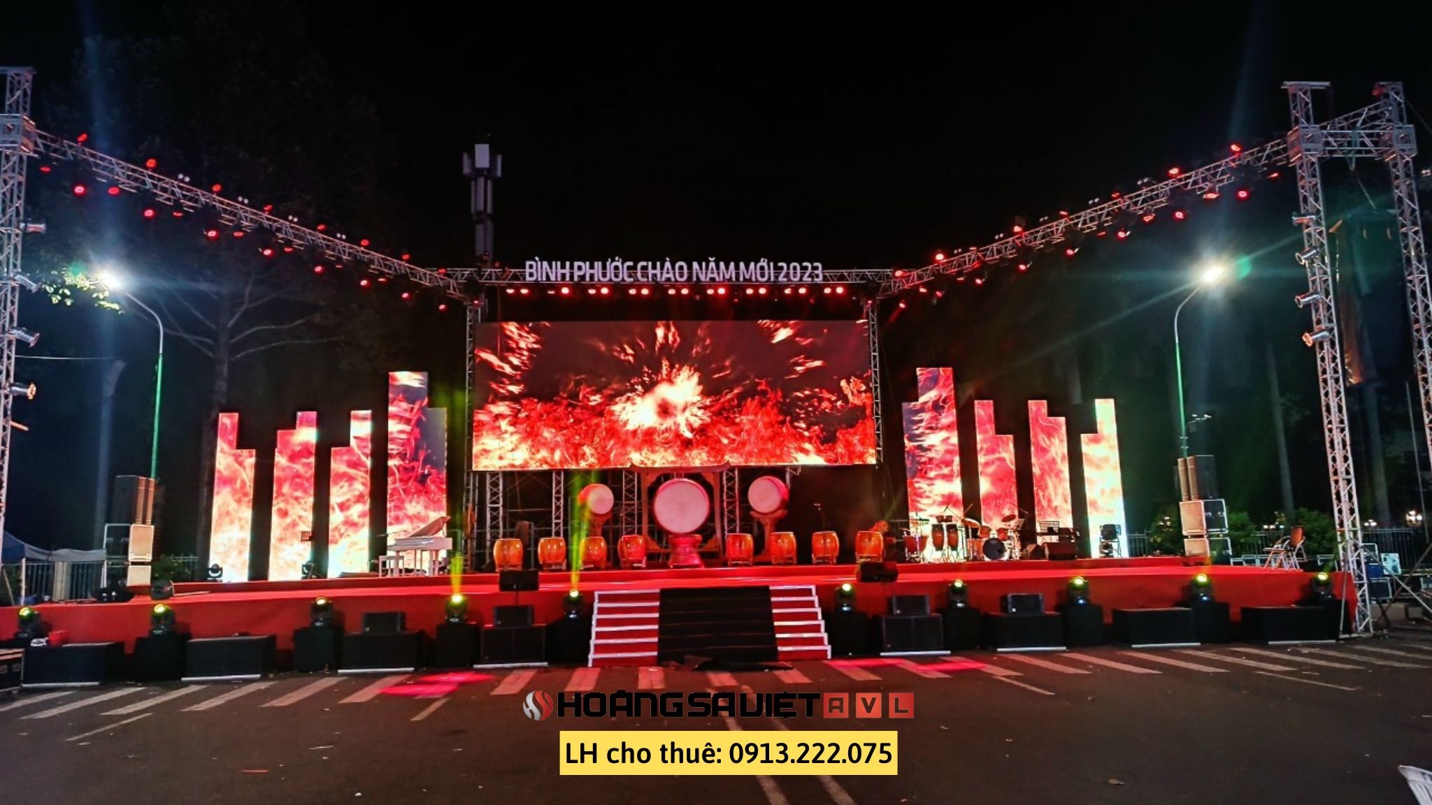 sân khấu di động cho sự kiện tất niên cuối năm HSV AVL