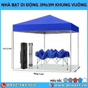 Lều Bạt 3X3M Khung Thép Chân Vuông – Đầu Tư Nhỏ, Lợi Ích Lâu Dài!